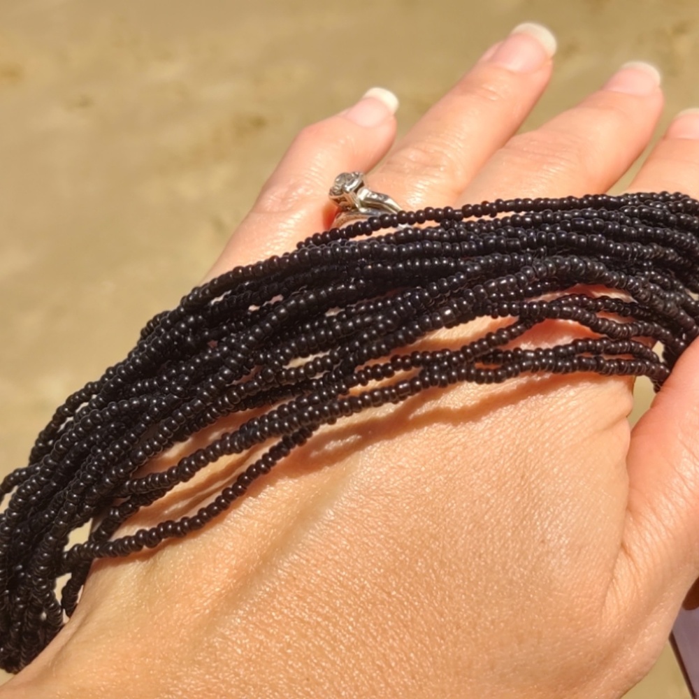 Seashell Abalone Black Beaded Toggle Necklace - image 6